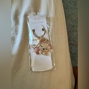 Pink and Gold key Keychain